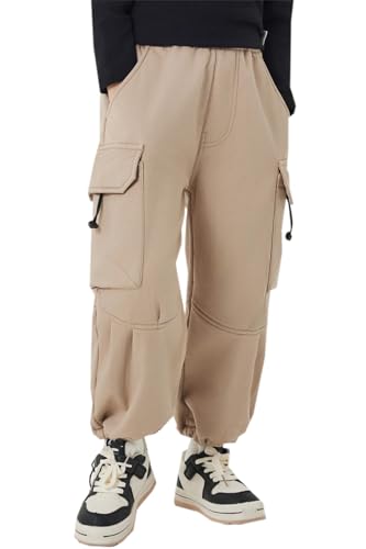SANGTREE Boys Winter Warm Fleece Lined Cargo Pants, 3-14 Years