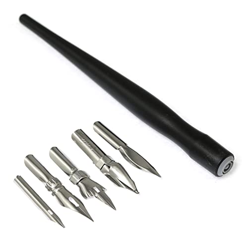 Rlecs 5Pcs Cartoon Pen Nibs With 1 Nib Holder Manga Pen Dip Calligraphy Drawing Tool For Animator Art Lover Desinger #TOP1