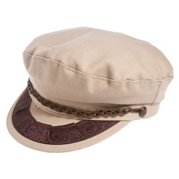 Casquette grecque de pêcheur authentique en coton kaki taille 56 de fabrication traditionnelle