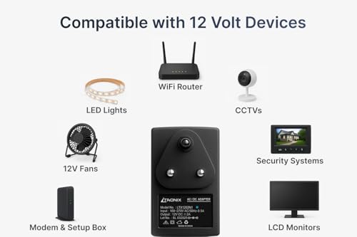 Image of 12V 2A Power Adapter, Power Supply for Router, LED Strip, CCTV Camera, Modem, Set Top Box /DTH Box, DIY Boards, 2.5mm x 5.5mm Jack,12Volt 2Amp DC Output