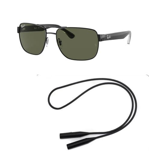 Ray-Ban RB3530 Sunglasses Bundle: RB 3530 002/9A Black Green and Universal Anti-slip Silicone Leash2