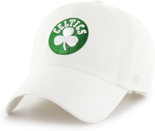 47 NBA Unisex Clean Up Adjustable Hat Cap - One Size (US, Alpha, One Size, Boston Celtics White)