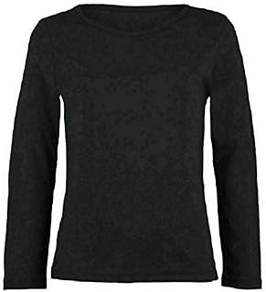 Kids Plain Basic Top Long Sleeve Girls Boys Uniform T-Shirt Tops 2-13 Years (9-10 Years, Black)