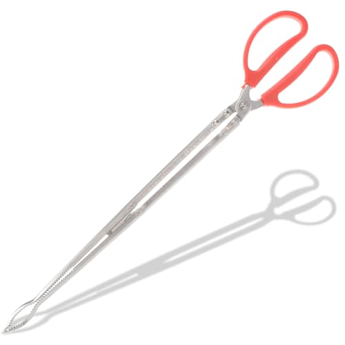 GRIRIW Pinzas para Chimenea de Acero Inoxidable Resistentes Herramienta Multipropósito para Leña y Recogida de Basura Aptas para Interiores y Barbacoas al Aire