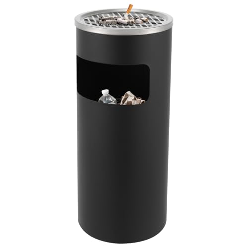 NoneDanGee Poubelle avec récipient intérieur amovible, cendrier sur pied en acier inoxydable avec cendrier, convient pour l'intérieur et l'extérieur