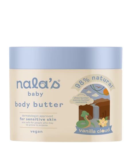 Image of Nala's Baby Body Butter Vanilla Cloud | Supersize | Allergen-Free Sweet Vanilla Fragrance | 98% Natural | Dermatologically-tested and Paediatrician-approved | Vegan | 500ml | Nalas Baby