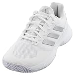 adidas Women's Gamecourt 2.0 Tennis, White/Silver Metallic/White, 9
