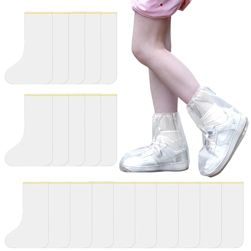 10 Pares Cubre Zapatos Impermeable, Fundas Desechables Para Botas, Para Hombres y Mujeres, Fundas Para Zapatos, Impermeables, Antideslizantes, Para Camping al Aire Libre (Corto, 45 * 38cm)