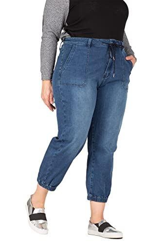 Standards & Practices Women's Plus Size Tencel Rib Cuffs Jogger Jeans