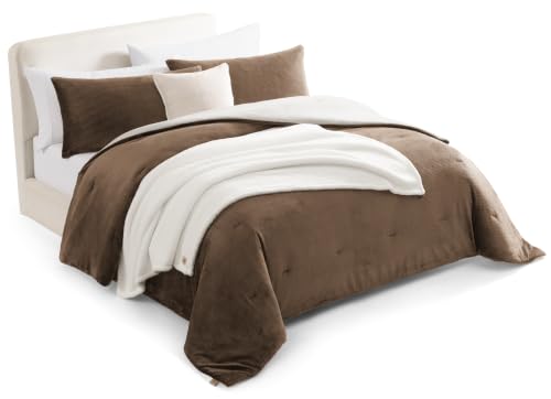 Image of UGG Remina King Comforter Set, Bed in a Bag, 5-Piece, Chestnut Brown