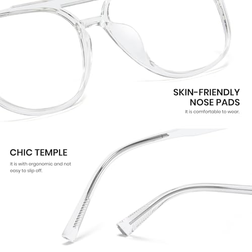 Image of Cyxus Aviator Blue Light Glasses for Women Men Reduce Eye Strain 8196 | Eye Protection,UV Protection,Retro Pilot Frame,Ideal for Office Work Daily Wear
