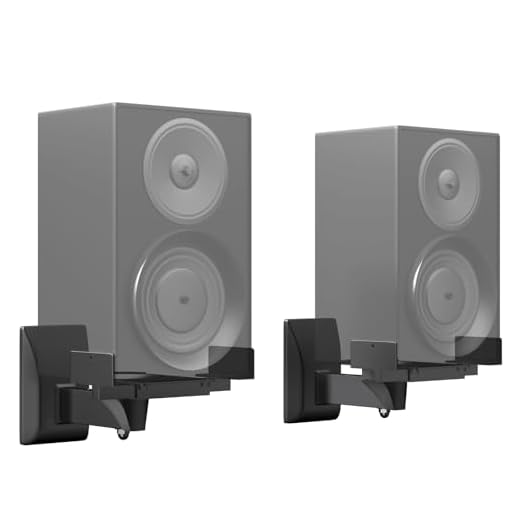 PUTORSEN Soporte de Pared Universal para Altavoz, Doble Cara, Soporte de Pared, inclinación Ajustable para Grandes Altavoces de Sonido Envolvente, soporta hasta 15 kg Cada uno, Color Negro