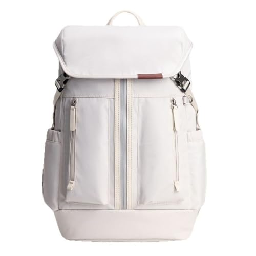 Sac à dos blanc minimaliste en tissu premium avec compartiments