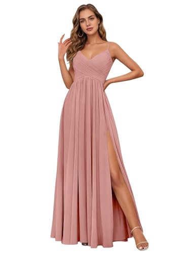 Fair Lady Chiffon Bridesmaid Dresses with Slit