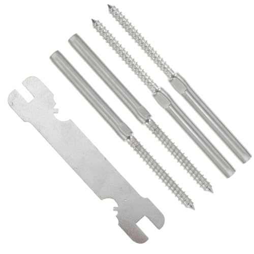 FUTUREORYY 4piezas Conector De Cable De Acero Kit De Barandilla De Terraza Tornillos De Fijación Para Conexión De Cable De Acero Inoxidable Para Proyectos De Jardinería