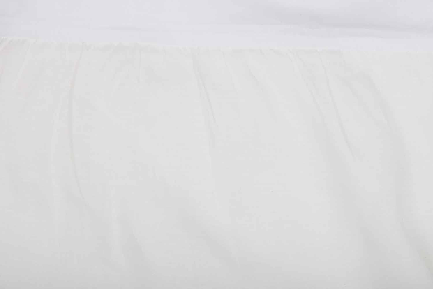 Piper Classics Provincial Linen White King Ruffled Bed Skirt with 21" Drop and Split Corners, 100% Linen Dust Ruffle