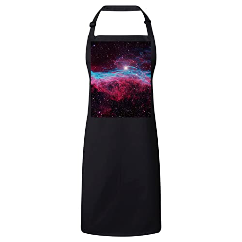 Tablier cuisine noir nébuleuse étoile espace galaxie réglable