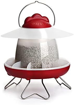 Feathers & Beaky | Chicken Feeder with Flexible Rain Shield | Adjustable legs | Anti-Tip Function | Durable Design (1.3kg capacity)