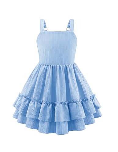 Image of Arshiner Girls Cami Summer Dress Boho Sleeveless Casual Sundress with Pockets for 4-12 Y