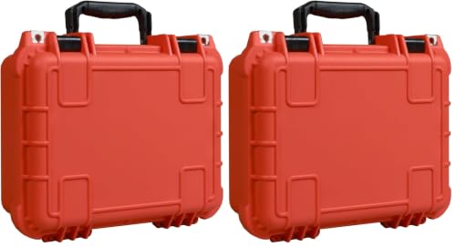 Image of Jack Boss 14x 11.5x 6.5 Inch Hard Case, Portable Weather Waterproof Protective Camera Case with Customizable Foam, Fit Use of Drones, Camera, Equipments, Orange (Pack of 2)