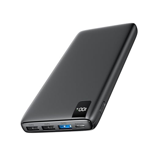 Power Bank 27000mAh Batteria Esterna: Hiluckey 22,5W Ricarica Rapida Caricabatteria Portatile con Display Digitale LED e 4 Porte per Smartphone Tablets