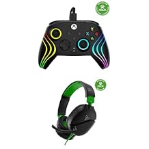 Turtle Beach Xbox Bundle - Black Afterglow Wave Wired Controller - Licensed for Xbox Series X|S, Windows PC, Mappable Buttons, Hall-Effect Hair Triggers, Companion App + Recon 70 Wired Gaming Headset