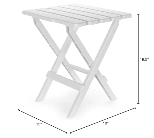 Camco Mesa Plegable Grande de Plástico Estilo Adirondack con Reposapiés Blanco miniatura 3