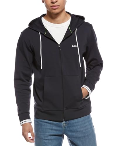 BOSS Cotton Blend Hoodie Zone Sweatshirt navy zone M
