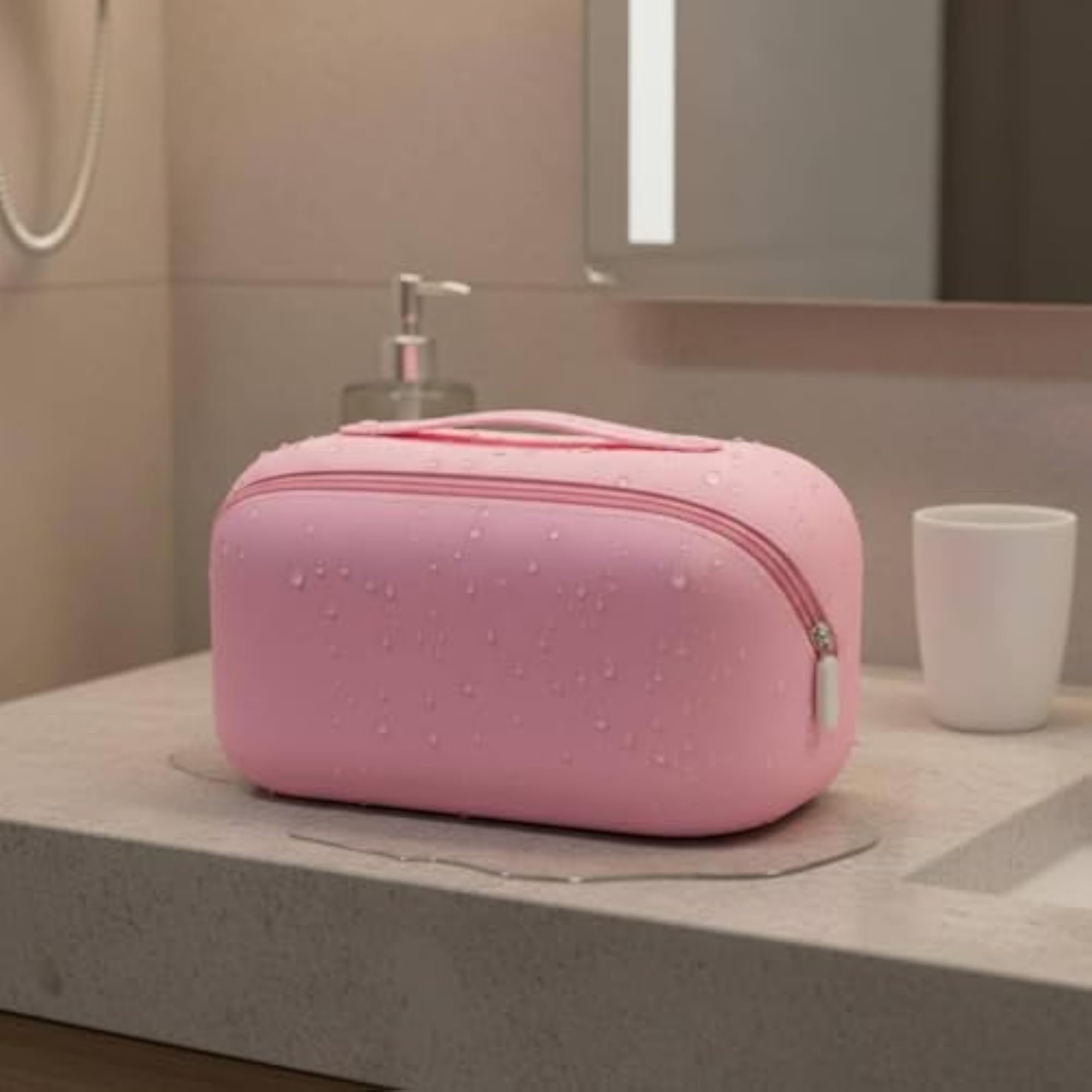 Large Capacity Yellow Silicone Waterproof Makeup Bag, Portable