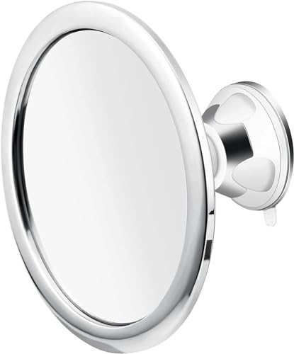 Shower Mirror, Bath Mirrors, Shaving Mirror, Fog-Free Makeup Mirrors with Holder, Suction Cup, 360° Rotation, Rreal Fog-Free, Bathroom, Adjustable Arm, Rust-Proof, Easy Installation，Fall Protection