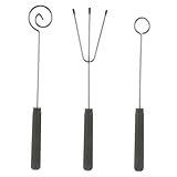 FUNNETOYU 3 Piezas Tenedor De Olla Caliente Inoxidable Gadgets Tenedores Para Fondue De Chocolate Picos De Tenedor De Chocolate Utensilio Para Servir Brochetas El Plastico Gris