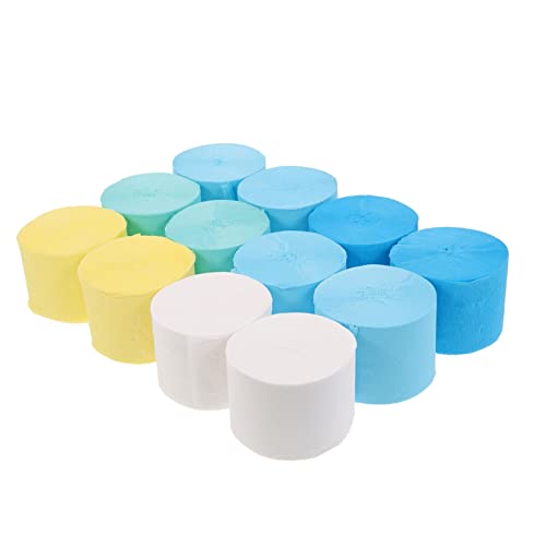 STOBOK 12 Rolos Crepe Streamres de Papel de Crepe de Papel Rolos de Papel Variados de Cores Pastel S