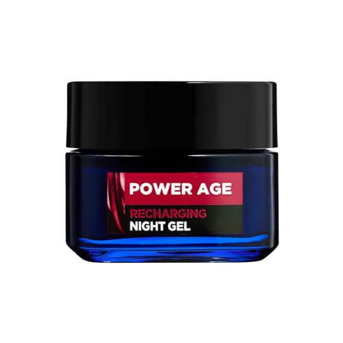 LOréal Paris Men Expert Power Age Night Gel Visible Results Intensly Hydrate Target Wrinkles Reinforce Skin Elasticity Unique Midnight Blue Gel Formula Designed For Men 50ml