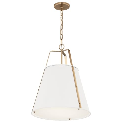 Kichler Etcher 2-Light Pendant Light Fixture with Etched Painted White...