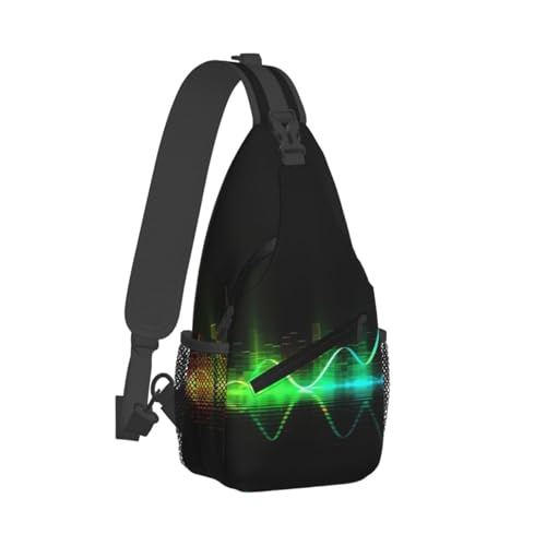 Bolso bandolera casual para hombres y mujeres negro miniatura 2