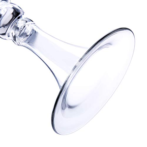 Diamond Star Set Of 3 Long Stemmed Clear Glass Candle Holder Elegant Hurricane Pedestal Tea Light Holders (15.5", 14", 12" Height , 4.5" Diameter) #TOP3