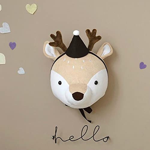 Peluche tête animal murale cerf, le cadeau de naissance idéal