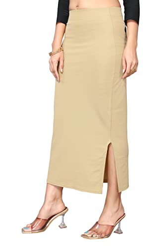 Image of Yashika Women Yashika Women's Full Elastic Lycra Blend Saree Shapewear Petticoat(New-Shape Sky Blue-XL)