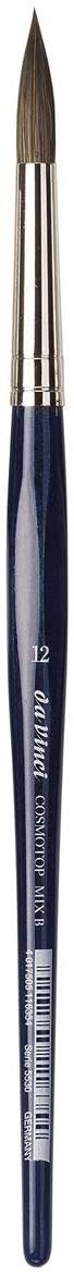 da Vinci CosmoTop seria 5530 Mix B pędzel okrągły, syntetyk/naturalny mix - wysokiej jakości zestaw 4 pędzli, nr 0, 2, 6, 12 Made in Germany