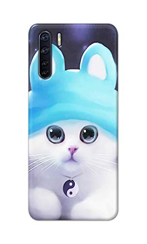 Image of Chinese Cutie Kitten Cat Big Eyes Lovely Girl Ears Hard Back Case Cover for Oppo F15 / Oppo A91 / Oppo F15s / Oppo Reno 3, CPH2001, CPH2021 Back Cover -(J5) VNS2221