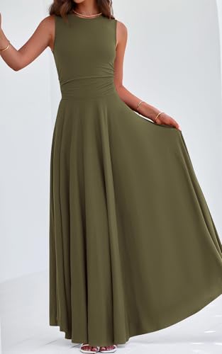 Image of PRETTYGARDEN Womens Summer Dresses 2026 Casual Sleeveless Crewneck Aline Maxi Dress Stretch Tank Flowy Long Dresses