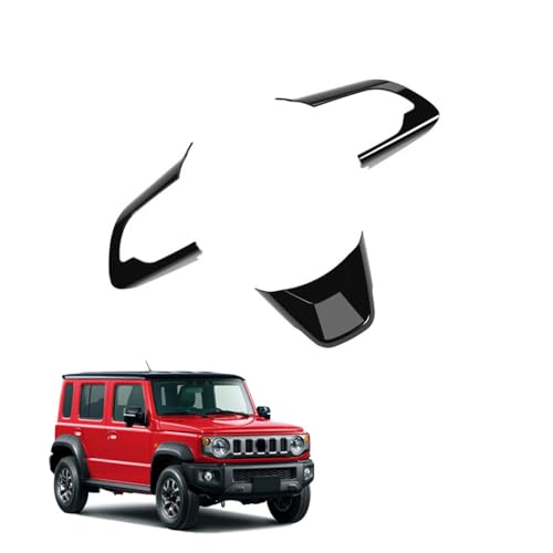 FOR新型 ジムニーノマド JC74 5ドア(2025年4月?)カスタムパーツ ステアリングホイールステッカー ステアリングカバー ステアリングパネル ABS樹脂 車種専用設計 傷防止 耐摩耗性 内装パーツ 取り付け簡単3PCS ジムニー アクセサリー (