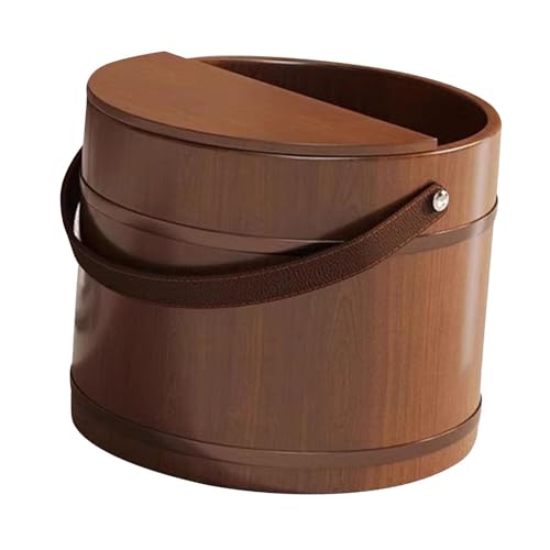 Tina de madera para baño de pies con tapa miniatura 7