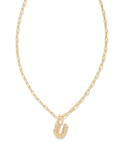 Kendra Scott Crystal Letter Short Pendant Necklace, Fashion Jewelry for Women