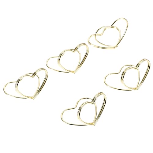 Porte-photos métal doré cœur premium : porte-nom mariage luxe