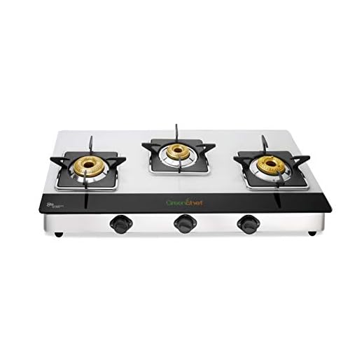 Greenchef Blaze Gas Stove 3 BR Glass Manual Gas Stove