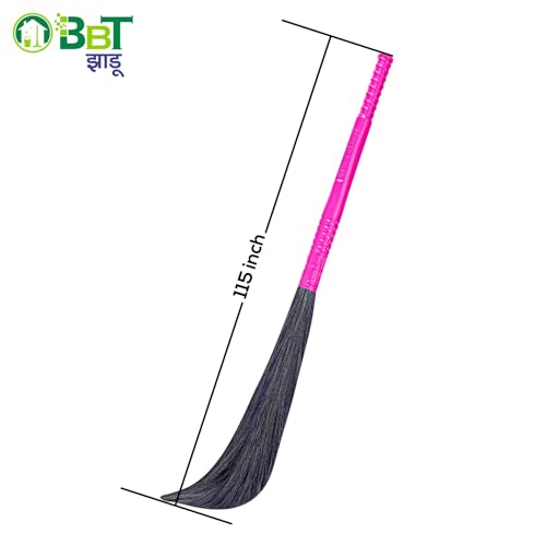 Image of BBT Phool Jhadu | Natural Grass Broom Stick for Home Cleaning | Eco-Friendly Long Handle Jhadu | Anti Dust, Lightweight & Durable Pack of- (1, UTSAV)
