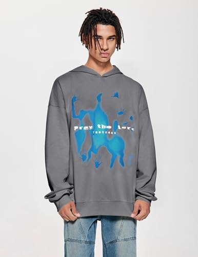 Vamtac Mens Oversized Graphic Y2k Hoodies Vintage Fashion Streetwear Casual Hooded Sweatshirt Unisex Pullover Tops