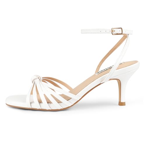 Image of JOY IN LOVE Women's Kitten Low Strappy Heels Ankle Strap Heeled Sandals