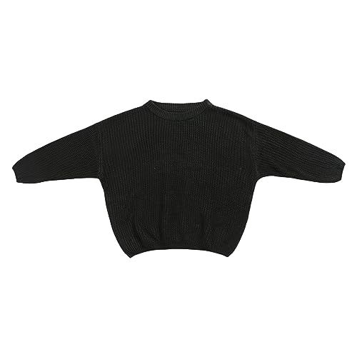 BILIKEYU Baby Toddler Little Girls Knit Sweater Long Sleeve Crewneck Solid Color Relaxed Fit Stretchy Fall